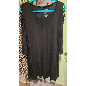 Torrid Women's 4 (4X) Super Soft Knits Lace Up Shoulder Swing Dress.